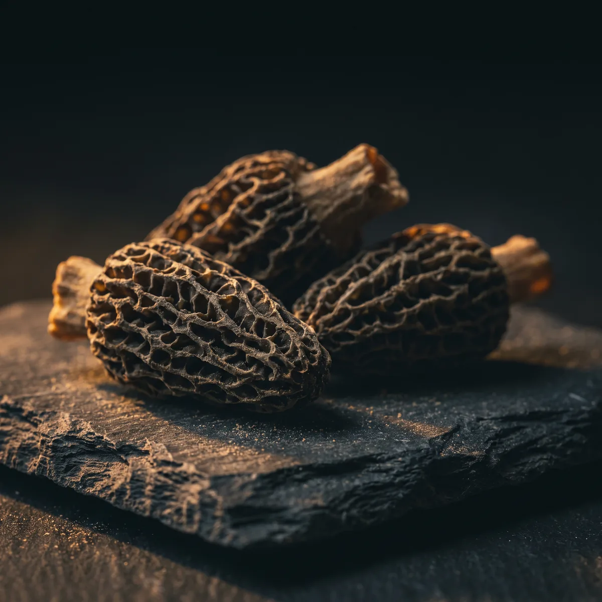 Forest Morels in close detail